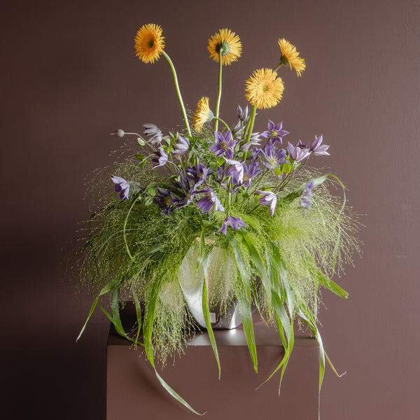 Arumi Meadow Vase – Gerbera & Clematis