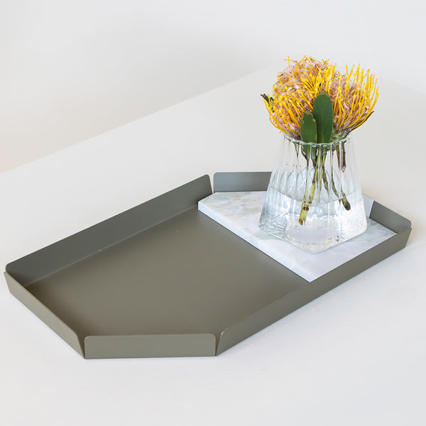 Khaki Tray Floral Elegance