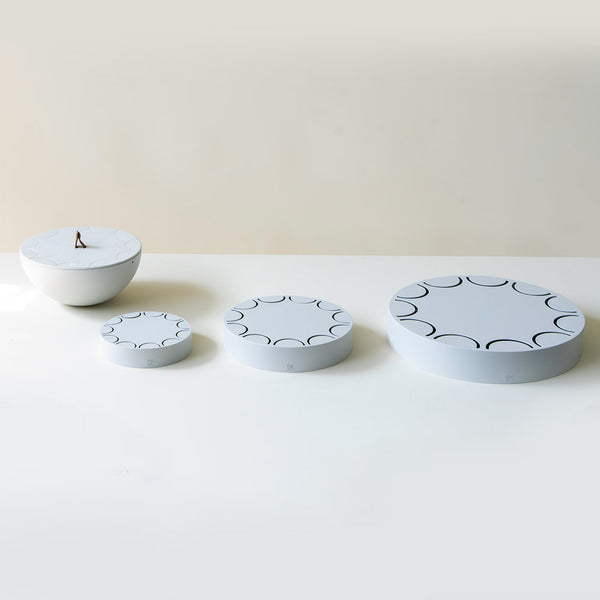 Pale Grey Cake Stand Trio