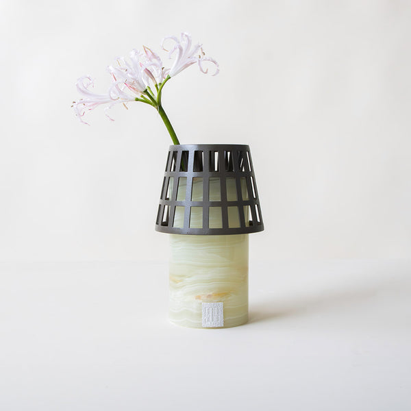 Onyx Vase with Nerine Bloom