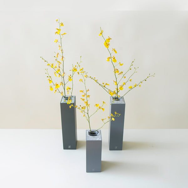 Ore Grass & Flower Vase Trio