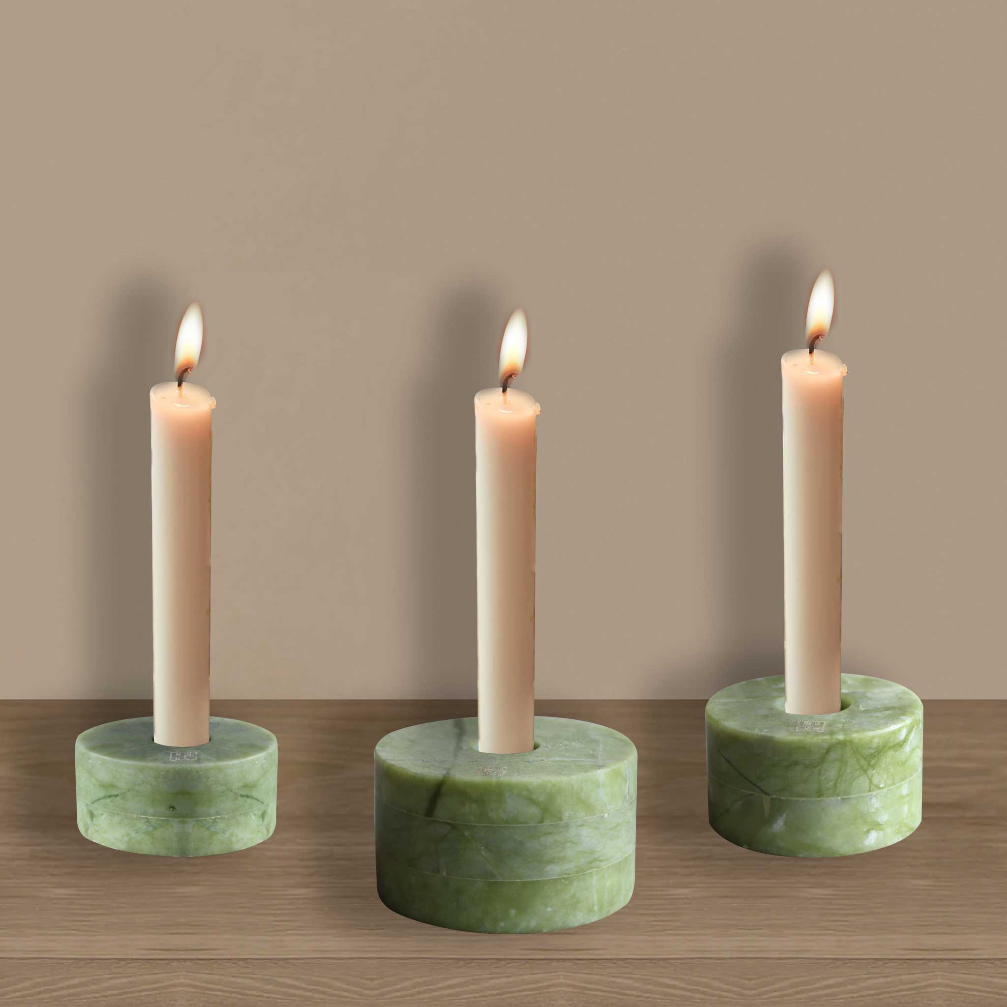 O Candle Holder Green-L