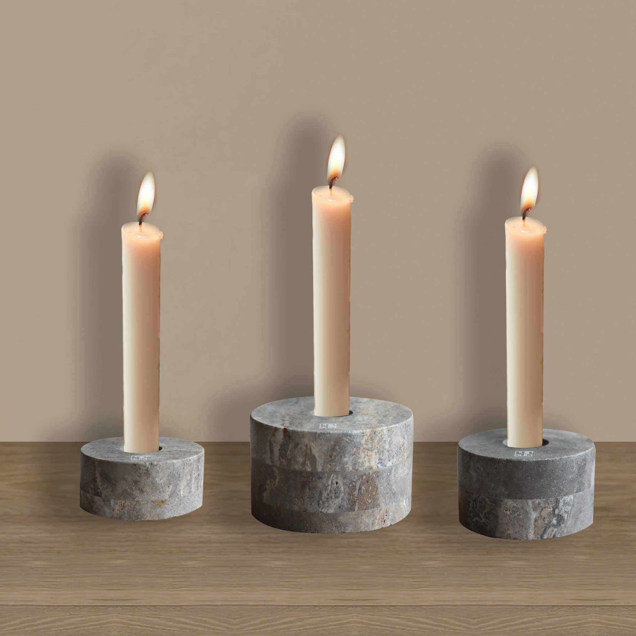 O Candle Holder Gray-L