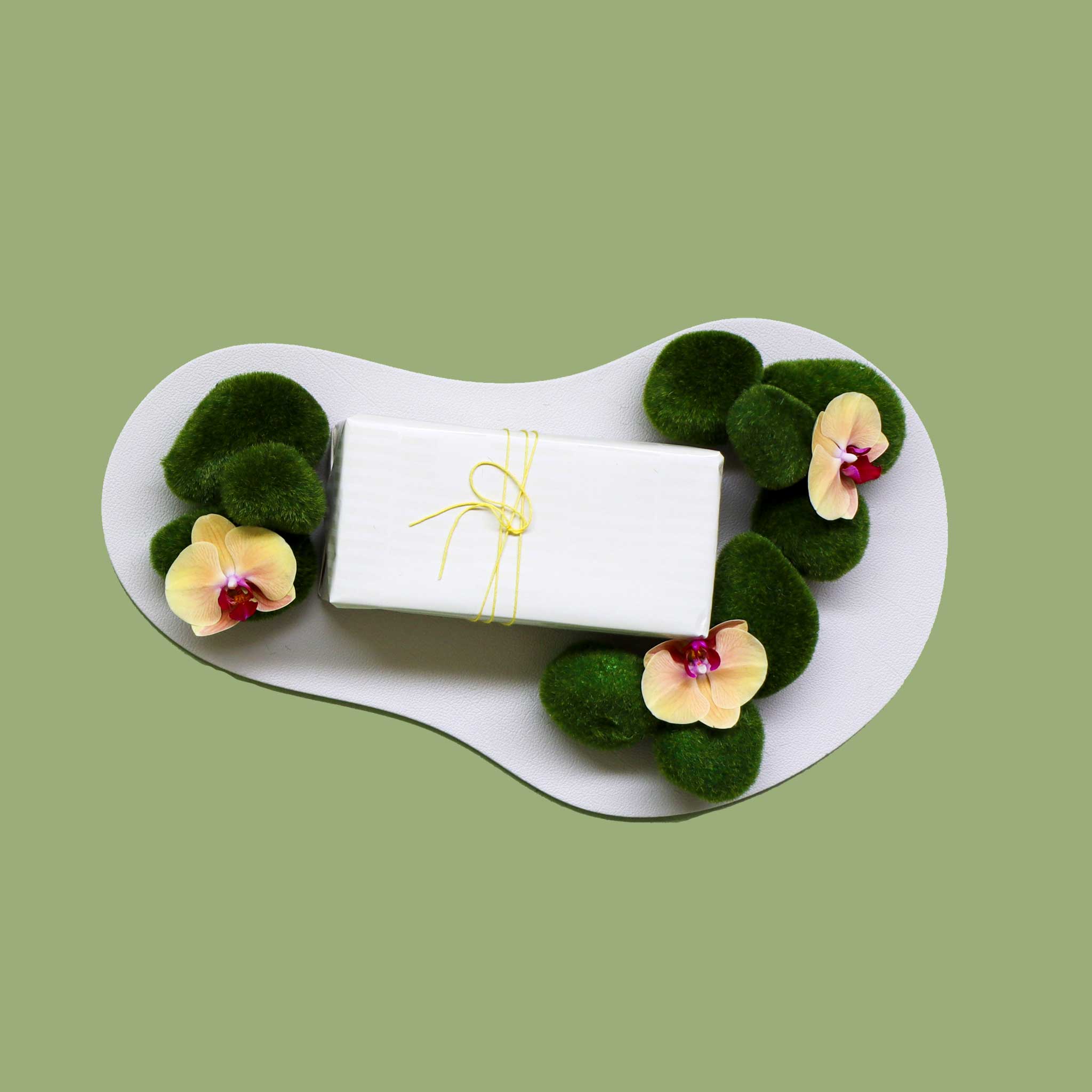 Cloud Leather Tray Off White-M